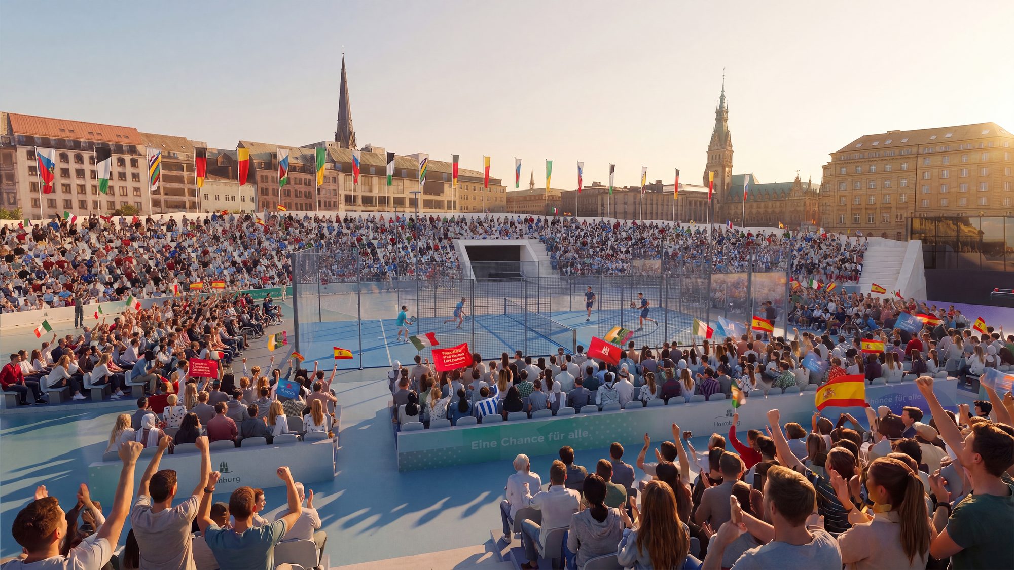 Padel-Arena im Zentrum Hamburgs.
